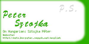 peter sztojka business card